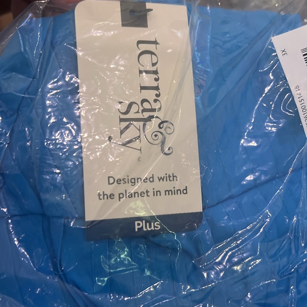 BRAND NEW PLUS SIZE Terra & Sky Bright Blue Plus Flutter Sleeve Midi Dress - Picture 5 of 5